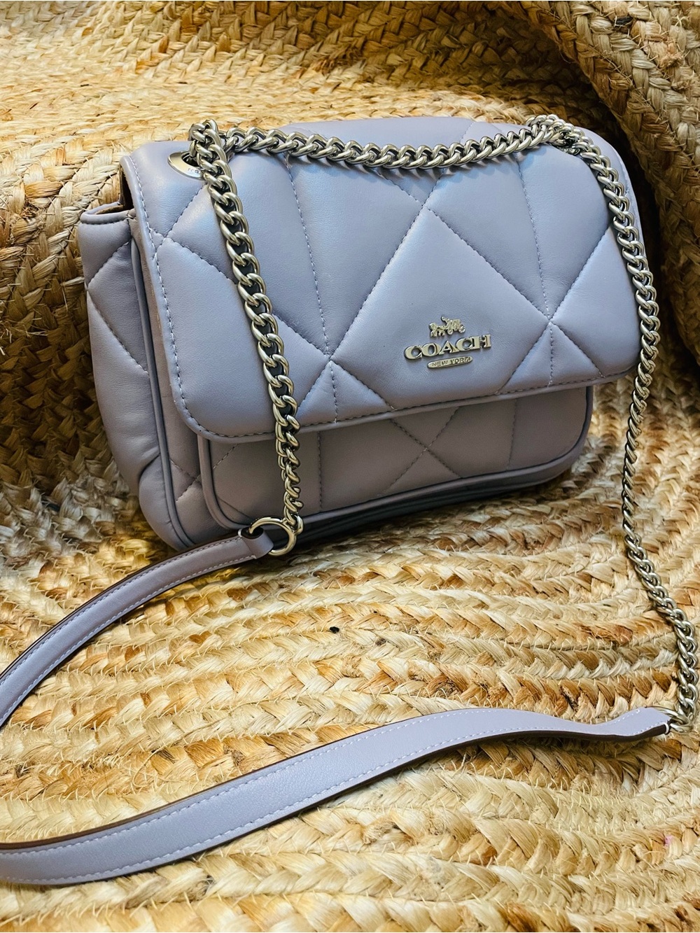 Coach Quilted Klare Leather Crossbody Bag in Light Lavender/Periwinkle
